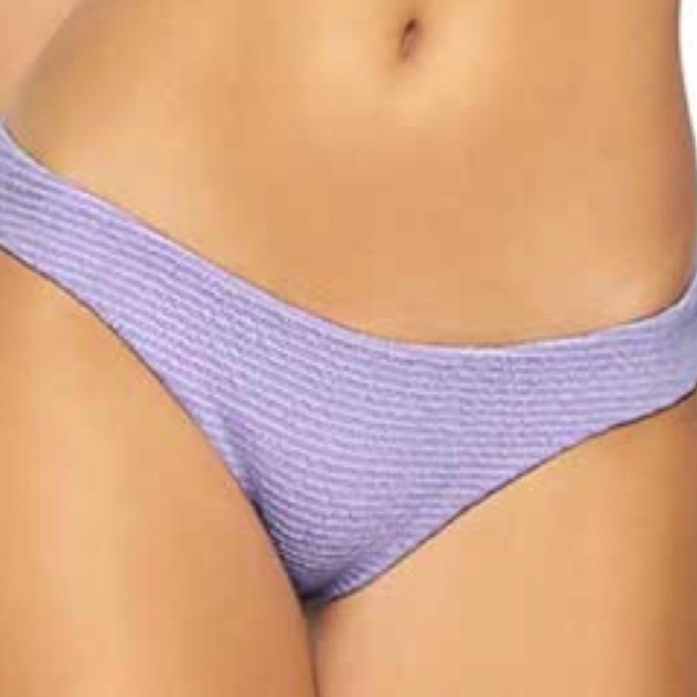 Pilyq Smocked Full Bikini Bottom | Swimsuit Bottoms | Lavender | NWT